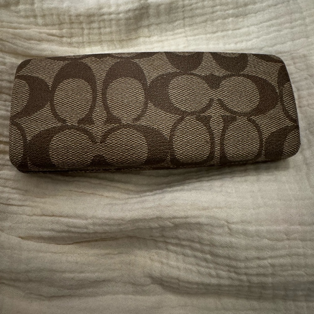 Brown Patterned Coach Eyeglass Case - image 3